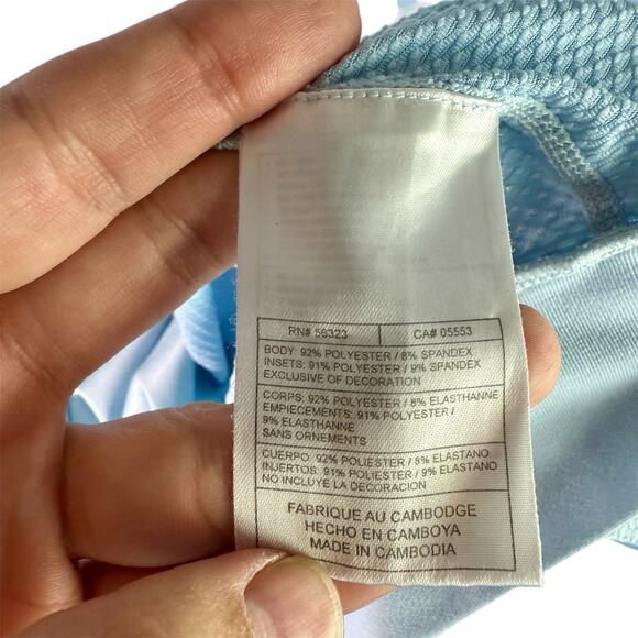 Nike FitDry Women's Large Light Blue V Neck S/S Running Athletic Top Shirt - Picture 4 of 9